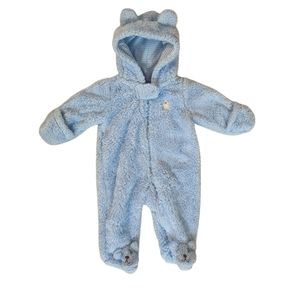 Carter's Blue Hooded Sherpa Pram Size 3M